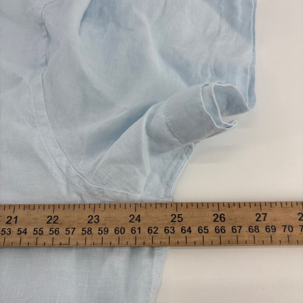 Lacoste Button Down Shirt Men XL Light Blue 100% Linen Short Sleeve NWT CH5699 - Picture 6 of 7